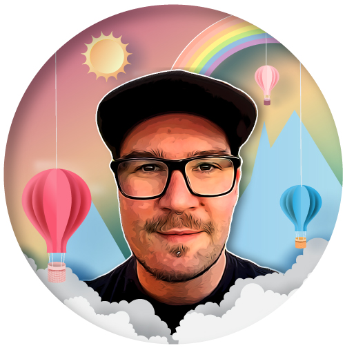 Shannon Morrison About Profile Picture Hot Air Balloons on a Rainbow Gradient Background